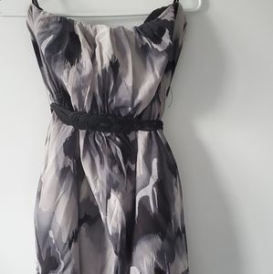 BEBE strapless black/grey dress with belt